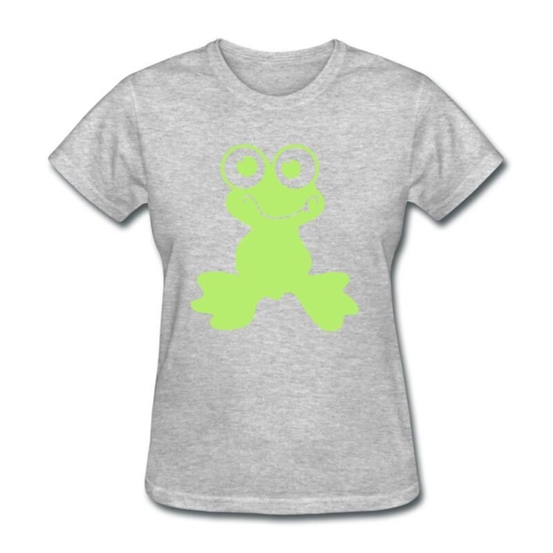 Children-motif: Happy Frog Women Custom Gray New X-large T-shirts