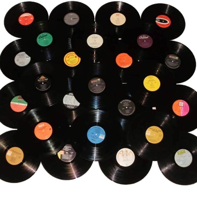 Village Music World- Lot of 12" Vinyl Records for Crafts & Decoration Artwork for Party Decor Artist Studio Vintage Look (Lot of 10)