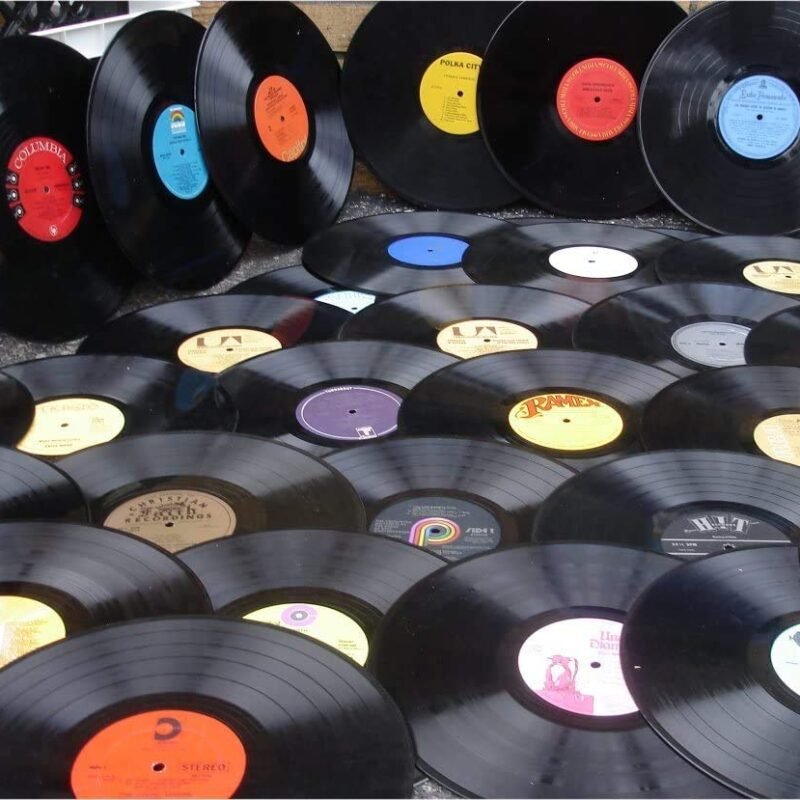 Village Music World-Lot of 12" Vinyl Records for Crafts & Decoration Artwork for Party Decor Artist Studio Vintage Look (Lot of 50)