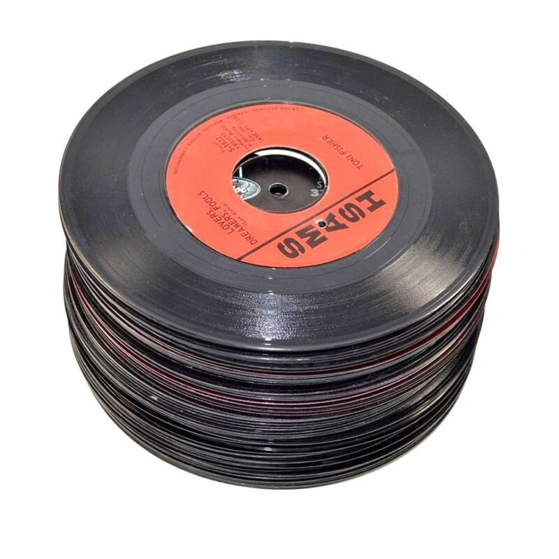 VinylShopUS - Lot of 7" Vinyl Records for Crafts & Decoration Artwork for Party Decor Artist Studio Vintage Look (Lot of 10)
