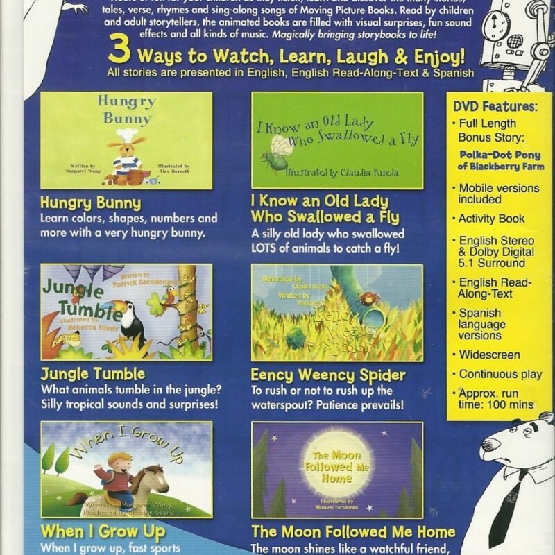 Wild 'N Wonky Collection Vol.3 - Moving Pictures Books (Hungry Bunny, I Know an Old Lady Who Swallowed a Fly, Jungle Tumble, When I Grow Up, the Moon Followed Me Home, Eency Weency Spider)
